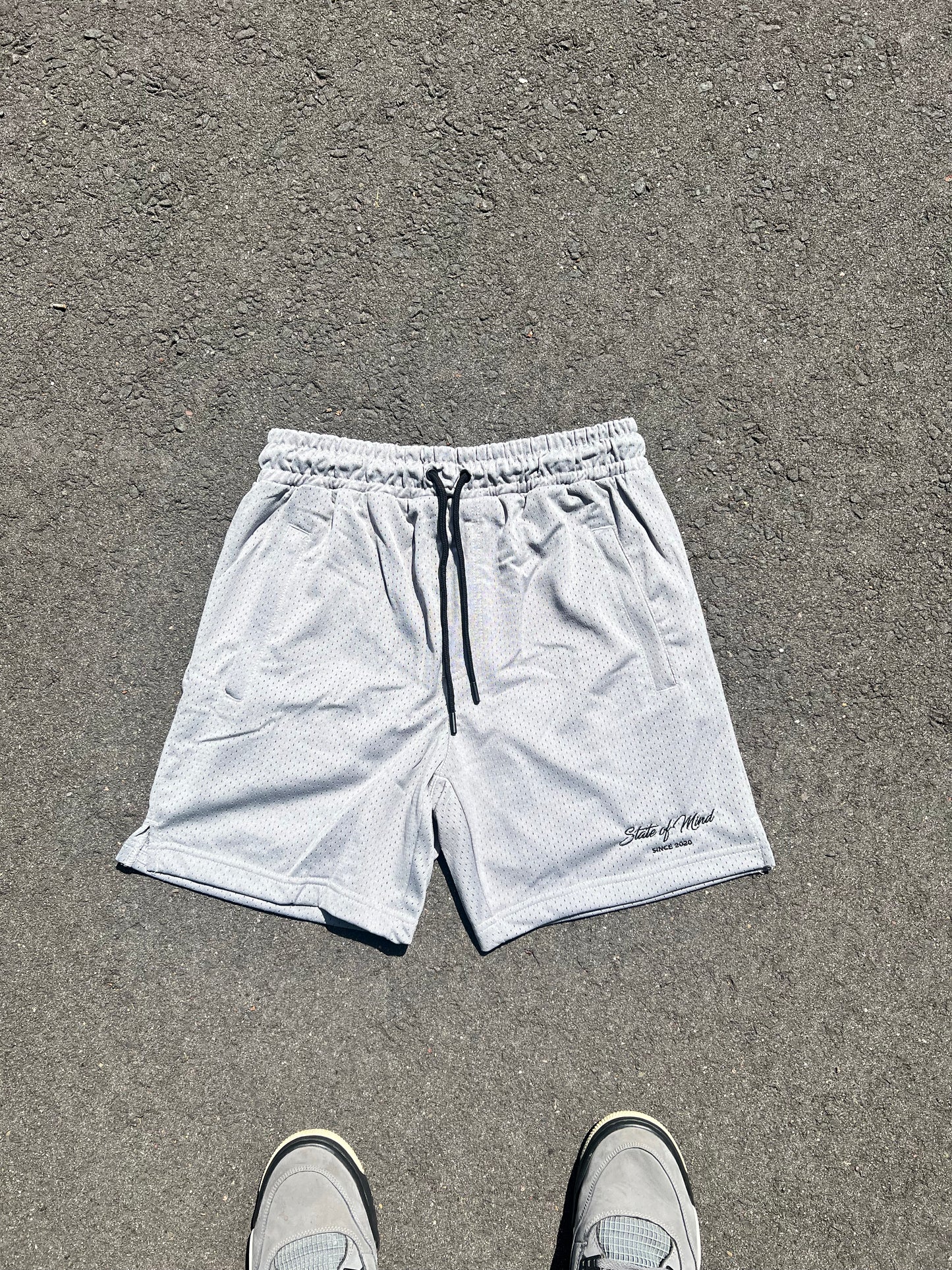 Grey Mesh Shorts