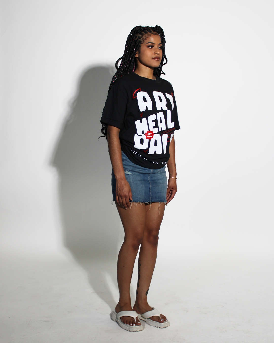 Black/Red "Art Heals Pain" T-Shirt