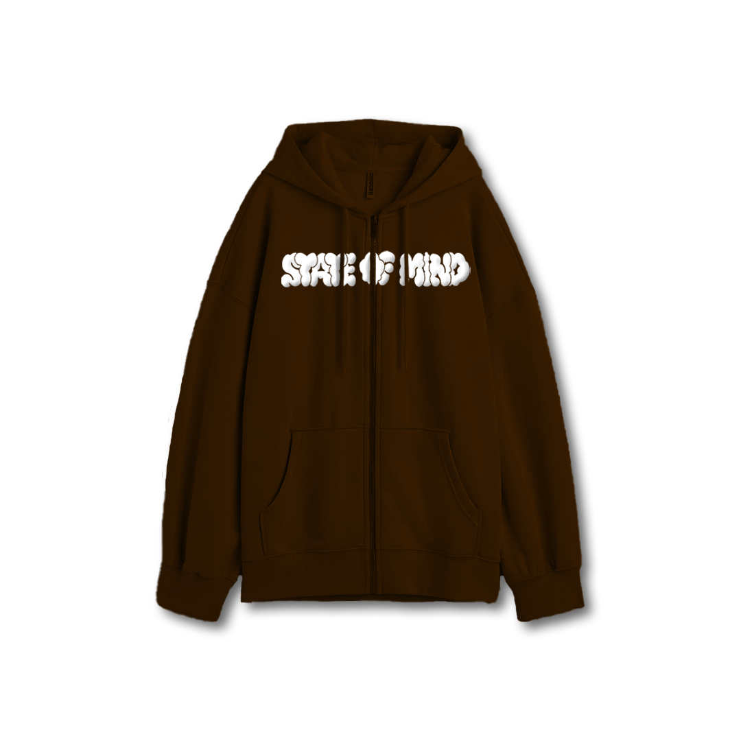 Brown State of Mind Zip-Up Hoodie