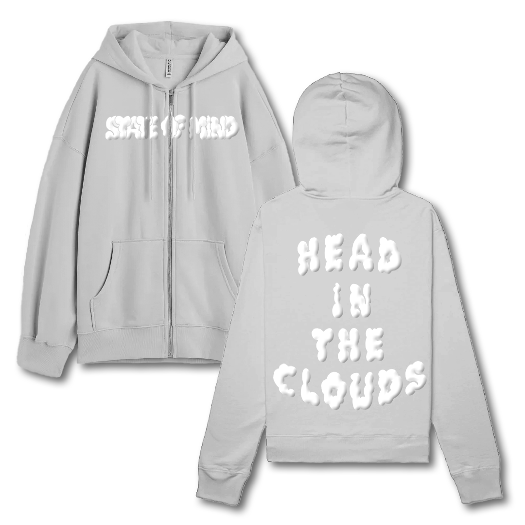 Grey State of Mind Zip-Up Hoodie