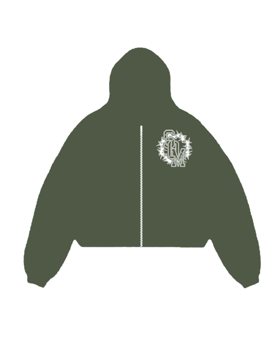 "SOM" Green Zip-Up Hoodie