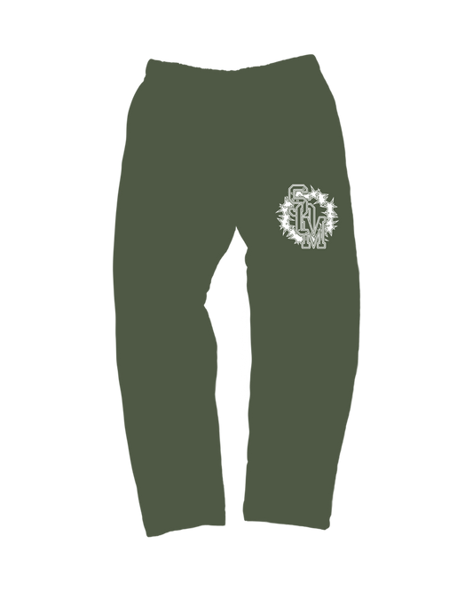"SOM" Green Oversized Sweatpants