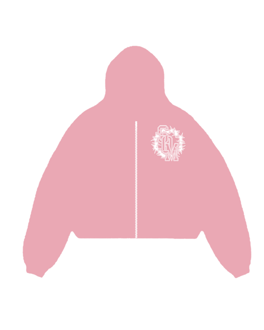 "SOM" Pink Zip-Up Hoodie